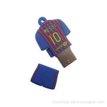 Blue Custom USB Flash Drives 2GB Barcelona Messi Football S